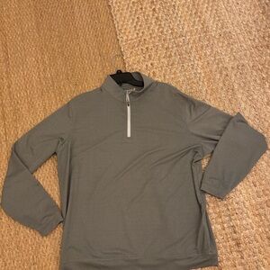 Men’s Peter Millar Perth Melange performance Quarter zip grey XL